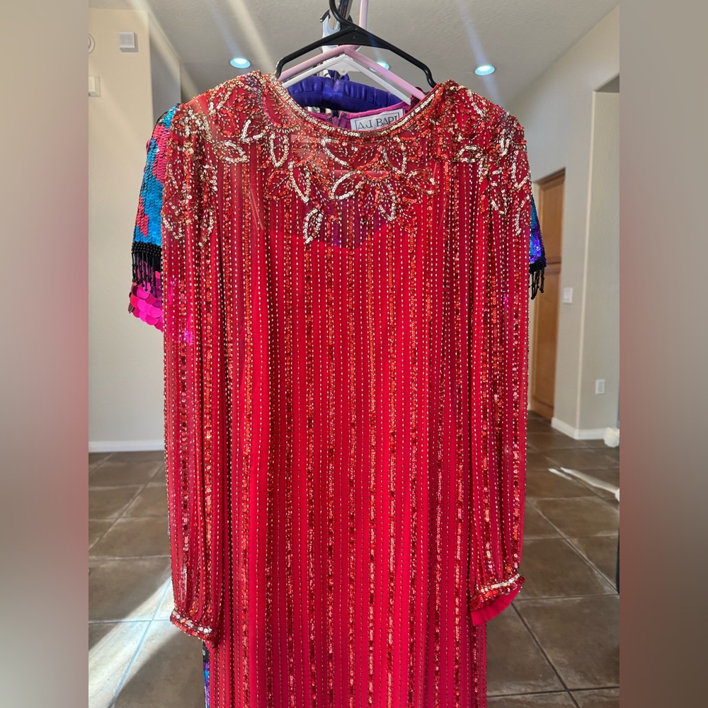 Vintage Victoria Royal Ltd Scarlet Dress with Sequins and Beading - Picture 5 of 17